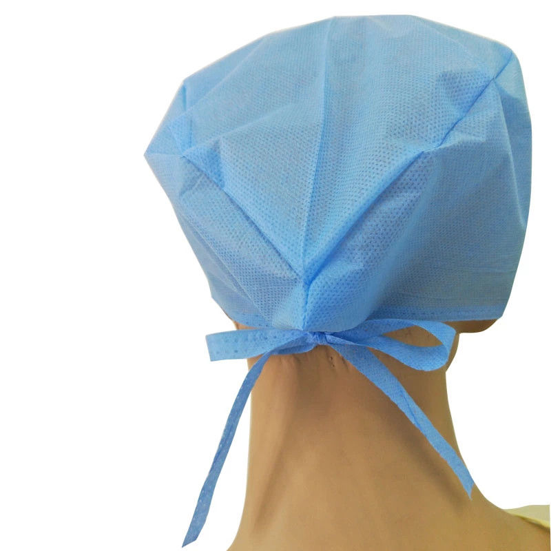 Gorro quirúrgico desechable con lazo y elástico para médicos