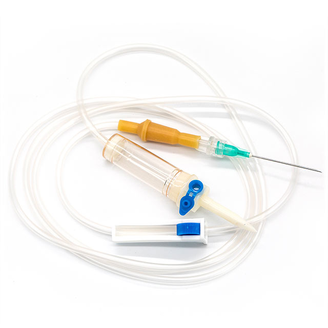 Equipo de infusión de administración intravenosa desechable médica con aguja